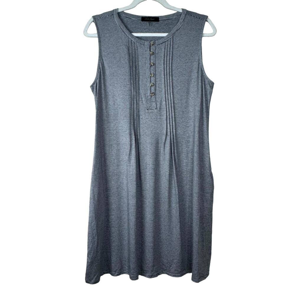 Laila Jayde Black White Striped Tank Dress NWOT Size XLP